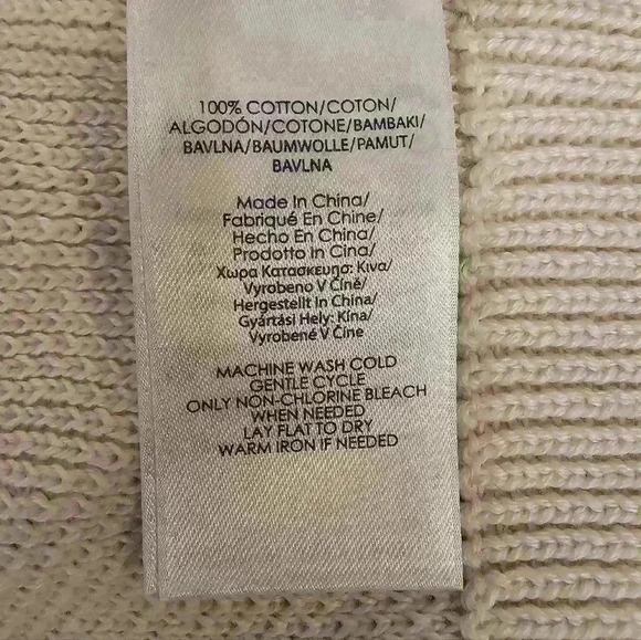 Chaps Mens Cream Knit Sweater 100% Cotton NWT Size Large - Picture 8 of 8